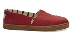 Toms Red Canvas Women's Cupsole Alpargatas Femei - Adidași Toms - Rosu - 10013473-4 - Size: 4