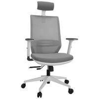 MID.YOU OTOČNÁ ŽIDLE, plochá tkanina, síťovina, bílá, šedá