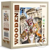 Koťata v Londýně (Dřevěné puzzle) - puzzle z kategorie Zvířata