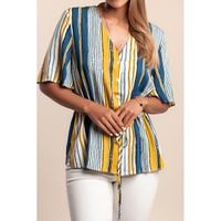 Bluza S Prugastim Printom, Plava