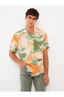 LC Waikiki Men's Regular Fit Short Sleeve Patterned Poplin Shirt.