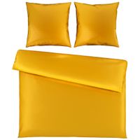 Novel POSTEĽNÁ BIELIZEŇ, satén, zlatá, 200/200 cm