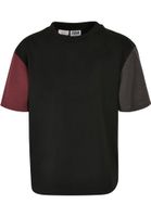 Boys' Organic Oversized T-Shirt Colorblock Black