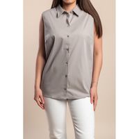 Plus Size Majica Bez Rukava, Siva
