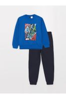 LC Waikiki Crew Neck Marvel Printed Long Sleeve Boy's Sweatshirt and Sweatpants