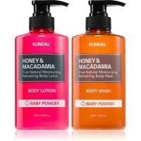 KUNDAL Honey & Macadamia Baby Powder komplekt kehale