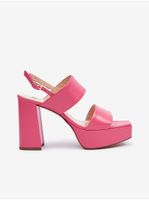 Pink Women's Leather High Heel Sandals Högl Cindy - Women