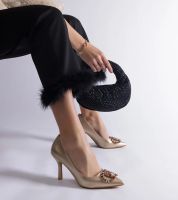 marka niezdefiniowana Złote szpilki zdobione kolorowymi cyrkoniami Callsa