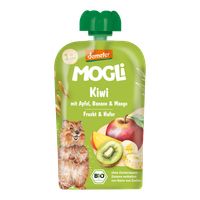 MOGLi bio kivi kapsička s jablkom, banánom, mangom a ovsenými vločkami s certifikáciou Demeter