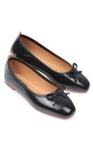 Capone Outfitters Hana Trend Wrinkled Pattern Black Women's Ballerinas