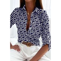 Elegante Bluse Mit Geometrischem Print Lavlenta, Dunkelblau