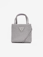 Guess Lua Mini Tote Handtasche Silber