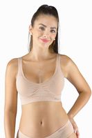 Sportovní podprsenka s vycpávkami Gina 07014P - ECO bambus Béžová XL/2XL