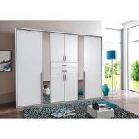 Carryhome ŠATNÍ SKŘÍŇ SE ZRCADLEM, bílá, 270/208/58 cm