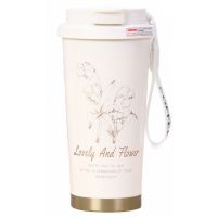 Livefy termohrnček Lovely Flower 550ml, béžový