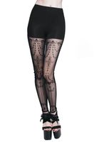 ženske hlače (tajice) DEVIL FASHION - Witchy Lich Gothic Stretchy Mesh Panel L