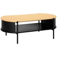 Xora KONFERENČNÝ STOLÍK, prírodná farba, čierna, kov, kompozitné drevo, 100/54/36,5 cm