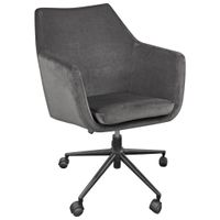 Carryhome OTOČNÁ STOLIČKA, velúr, čierna, tmavosivá