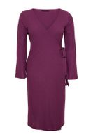 Trendyol Curve Dark Purple Double Breasted Midi Knitted Dress