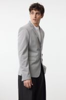 Trendyol Gray Regular Fit Textured Comfortable Flexible Fabric Blazer Jacket