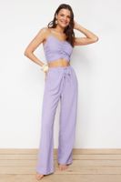 Trendyol Lilac Woven Blouse Trousers Set