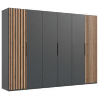 MID.YOU ŠATNÍ SKŘÍŇ S OTOČNÝMI DVEŘMI, barvy grafitu, barvy dubu, 300/216/58 cm