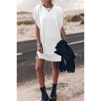 Minikleid Mit Losen Ärmeln, Weiß