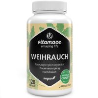 Weihrauch Kapseln hochdosiert & vegan, 900 mg pro Tagesdosis, 85% Boswellia-Säure, 100% indischer Boswelia Serrata, 120 Kapseln | Vitamaze Sensilab