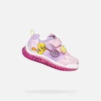 Pink Girls Luminous Sneakers Geox Lightyloo - Girls
