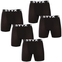 5PACK pánské boxerky Styx long sportovní guma černé (5UN960) M