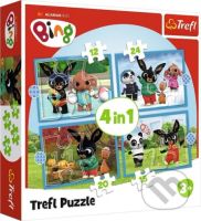 Trefl Puzzle 4v1 - Šťastný Bing / Acamar Films Bing - puzzle z kategorie 15 - 60 dílků