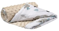 Medi Partners Blanket 75x100 cotton + minky – Zoo + beige Minky