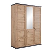 Hom`in SKRIŇA SO ZRKADLOM, tmavosivá, dub artisan, 154/209/60 cm