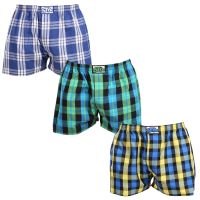 3PACK pánské trenky Styx klasická guma nadrozměr vícebarevné (3E103840) 4XL