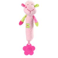 BabyOno Squeaky Toy Sweet Lambie pískacia hračka s hryzadielkom Pink 1 ks
