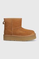 UGG Detské semišové snehule UGG CLASSIC MINI PLATFORM KIDS