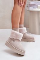 Platform Snow Boots with Fur Big Star Light Beige