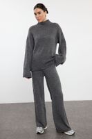 Trendyol Anthracite Wool Gradient Knitwear Top-Top Set