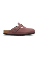 Birkenstock papuci cu degetele acoperite din piele întoarsă Boston Soft Footbed Suede Leather