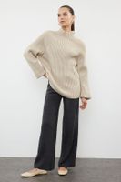 Trendyol Ecru Different Colored Sweater-Pants Knitwear Top-Bottom Set