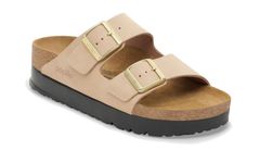 Birkenstock Arizona PAP Flex Platform Nubuk Leather Narrow Fit Ženy - Sandály Birkenstock - Světle hnědá - 1028379-5 - Size: 5
