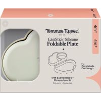 Tommee Tippee EasiStick™ Silicone Foldable Plate Pusdienu kārba 4m+ Green 1 gab.