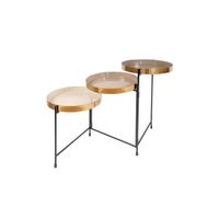 PRÍRUČNÝ STOLÍK, krémová, čierna