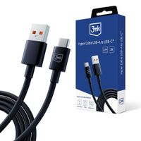 3mk Hyper Cable USB-A / USB-C 1.2m 3A, černá
