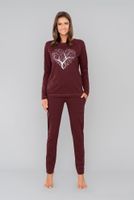 Women's pyjamas Hosta long sleeves, long trousers - burgundy