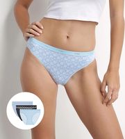 DIM LES POCKETS COTTON SLIP 3x - Women's Cotton Panties 3 pcs - Black - Light Blue - White