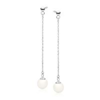 Olivie Strieborné retiazkové náušnice s perlou 2411