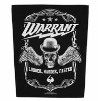 duża naszywka WARRANT - LOUDER HARDER FASTER - RAZAMATAZ