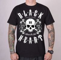Herren T-Shirt BLACK HEART - BULLET - SCHWARZ XXL