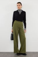 Trendyol Khaki Wide Leg Pleated Woven Trousers